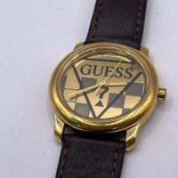Guess Classic Chess Pattern Gold (1990s Vintage)
