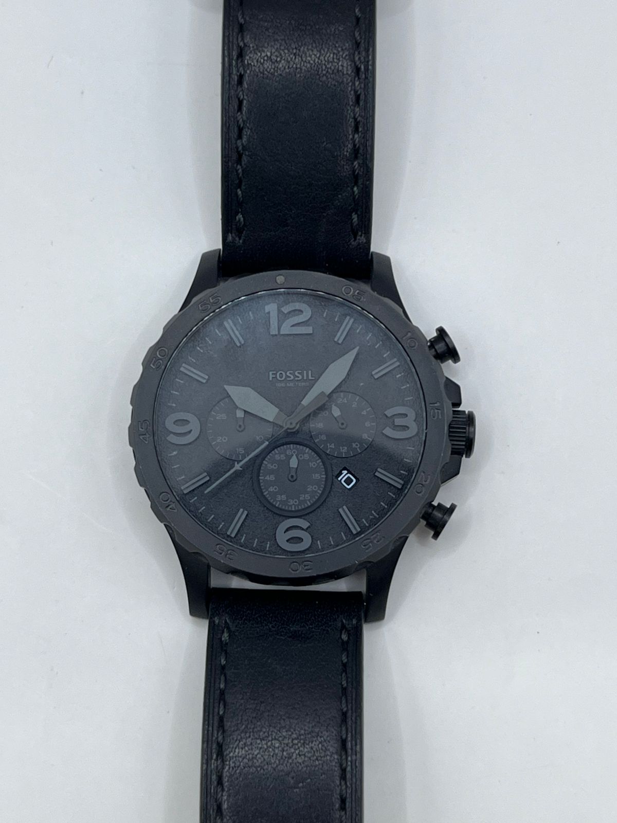 Fossil Nate Chronograph Black Leather - Imagen 4
