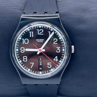 Swatch Originals Red Sunday Day-Date Black Watch GB750