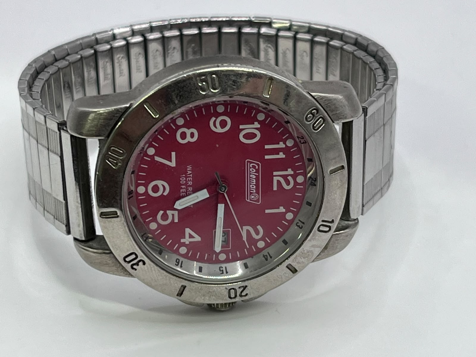 Coleman Water Resistant 100 Feet Fuchsia Expansion Watch