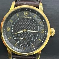 S. Coifman Heritage Quartz Black Dial Gold Tone SC0248