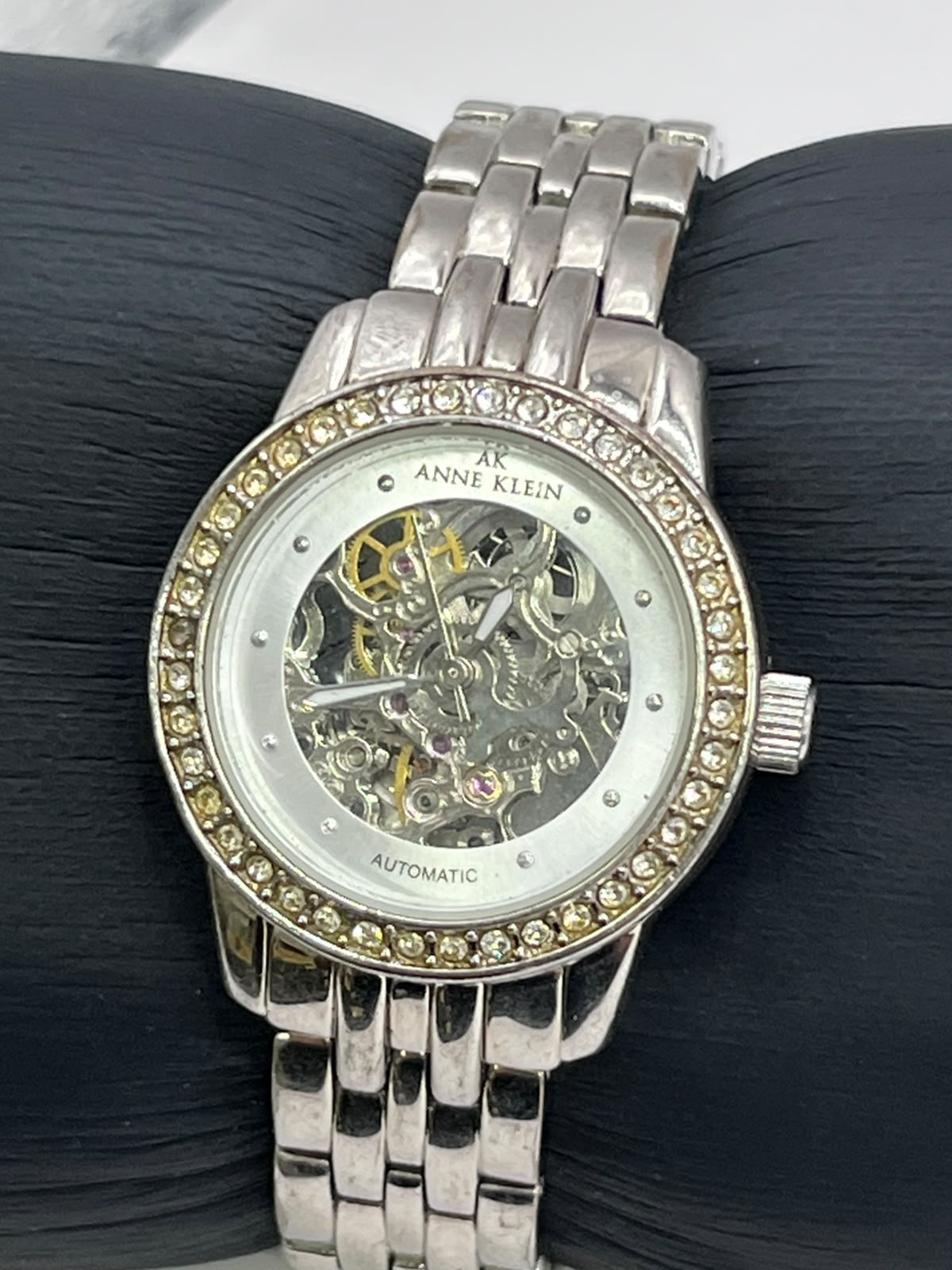 Anne Klein Automatic Skeleton Dial Stainless Steel Watch - Imagen 3