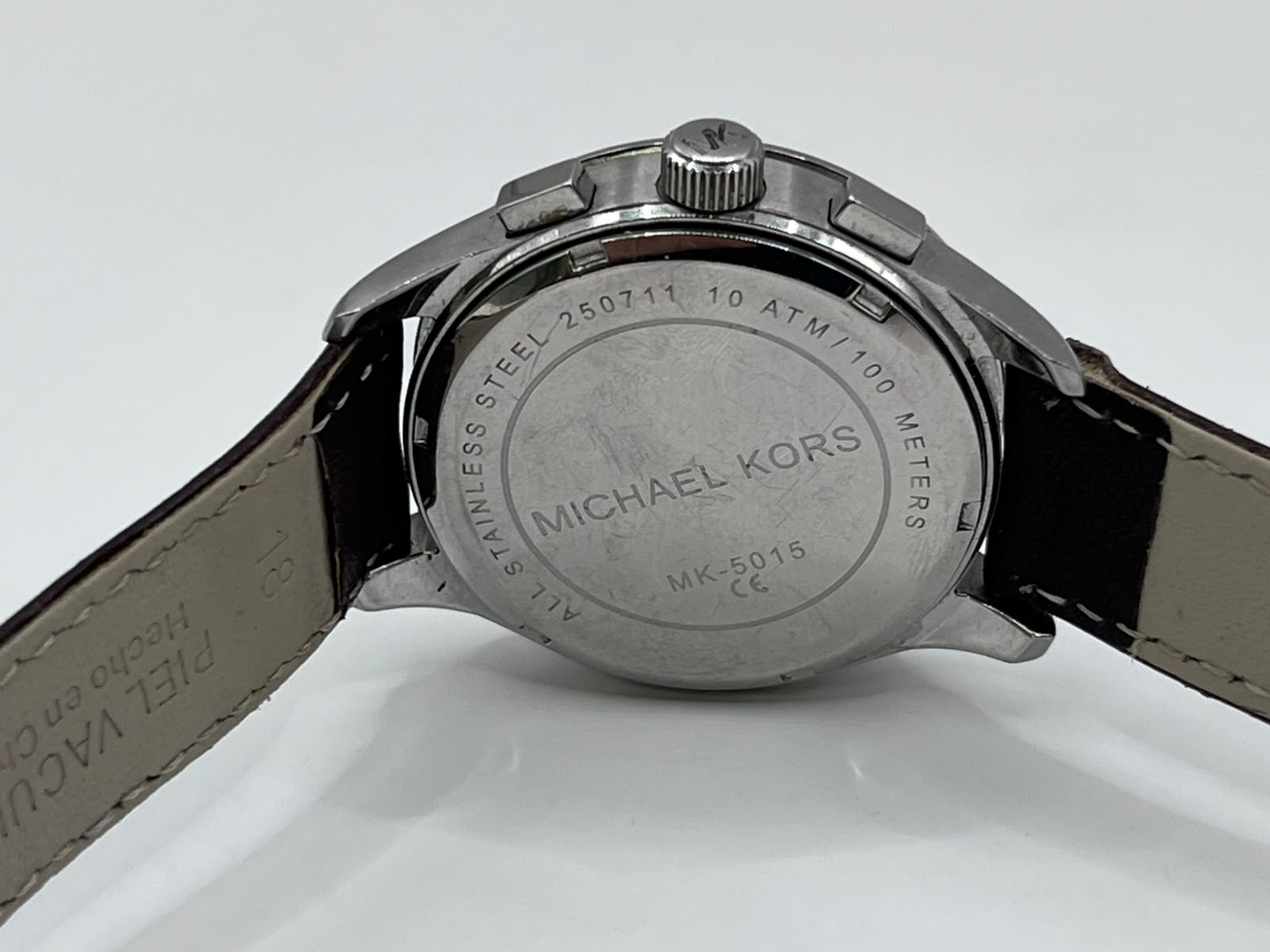 Michael Kors Bradshaw White Dial Leather Chronograph - Imagen 4