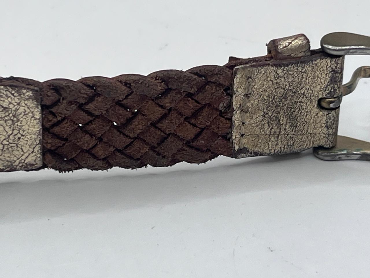 Fossil Vintage Square Gold Dial Braided Leather Strap - Imagen 4