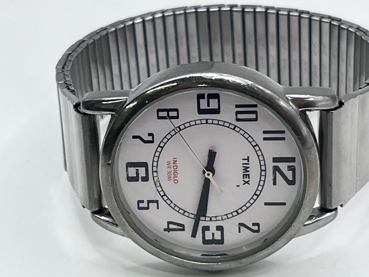 Timex Easy Reader Indiglo Expansion Band Silver Tone