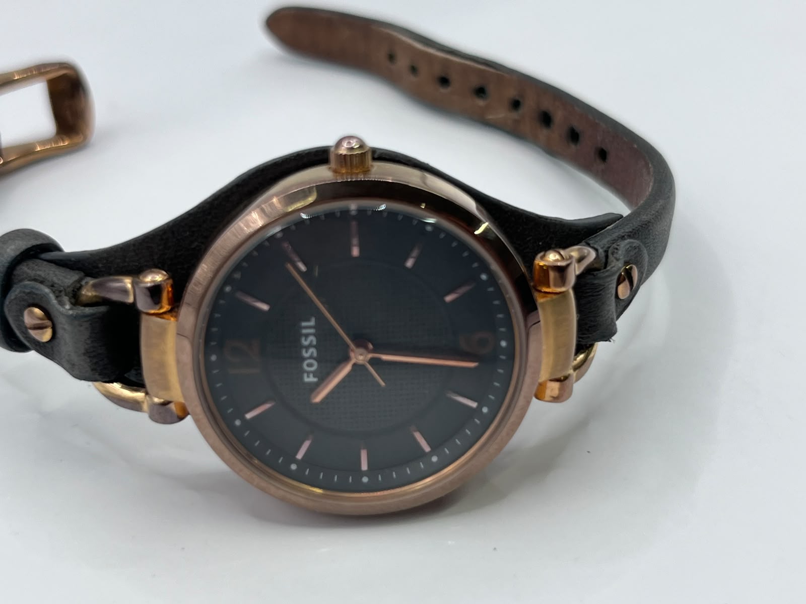 Fossil Georgia Smoke Leather Watch - Imagen 6