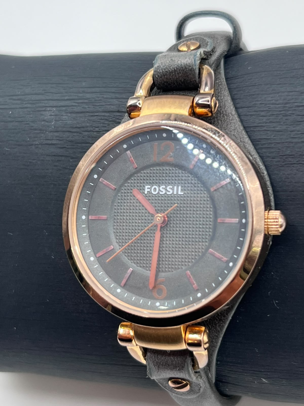 Fossil Georgia Smoke Leather Watch - Imagen 3